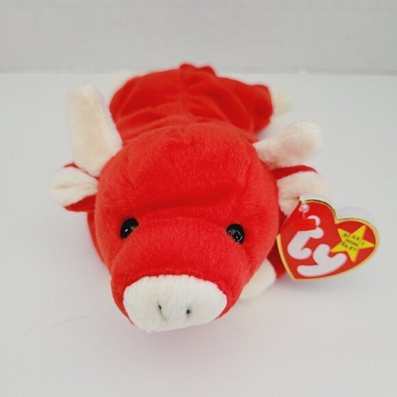 Ty Beanie Baby SNORT The Bull 4th/5th Gen 1995 8" PRISTINE TRUSTED SELLER NWT